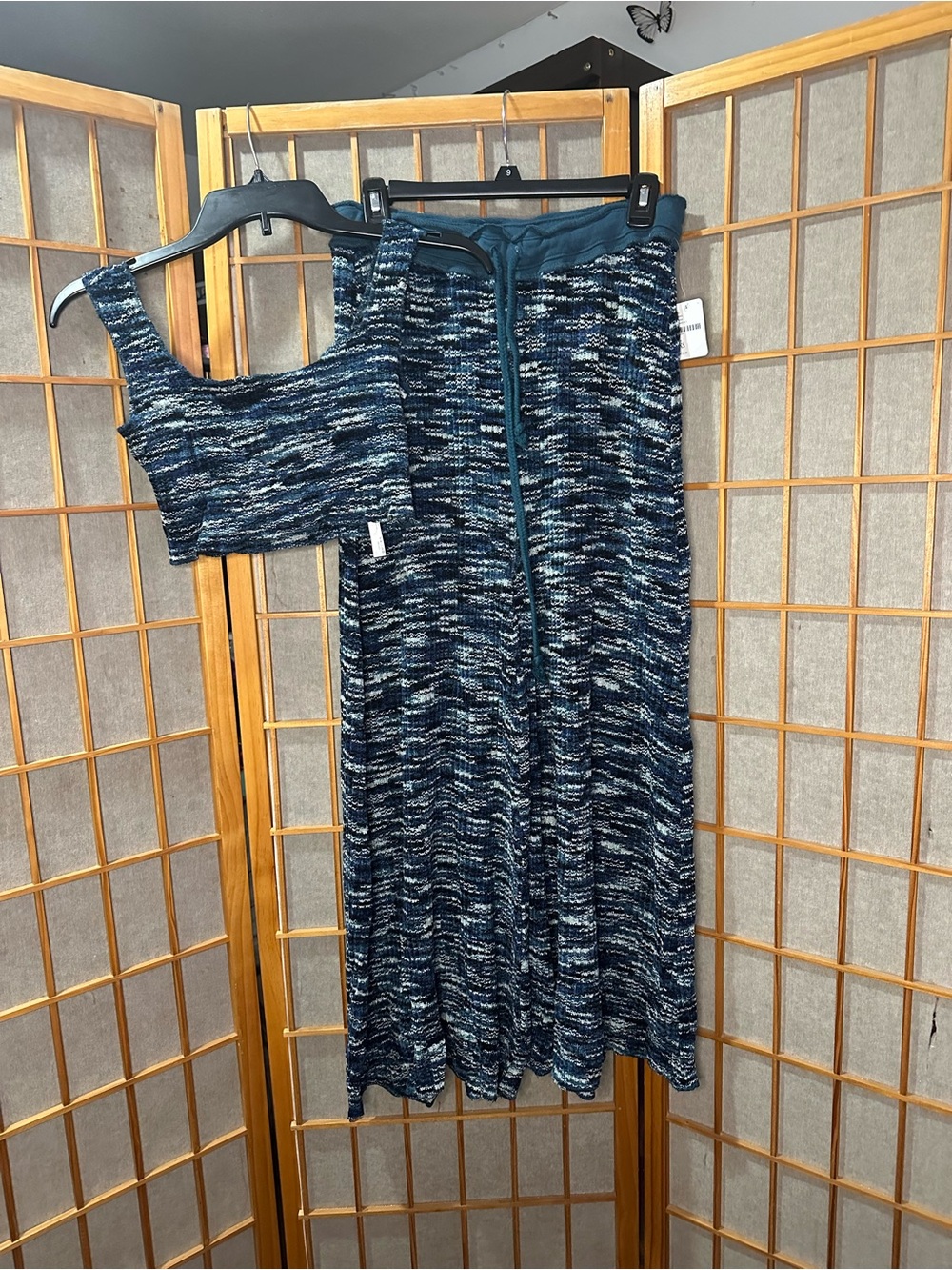 Free People Multi Color Teal Blue 2 Piece Set